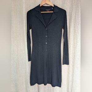 Black Knit Shirt Dress